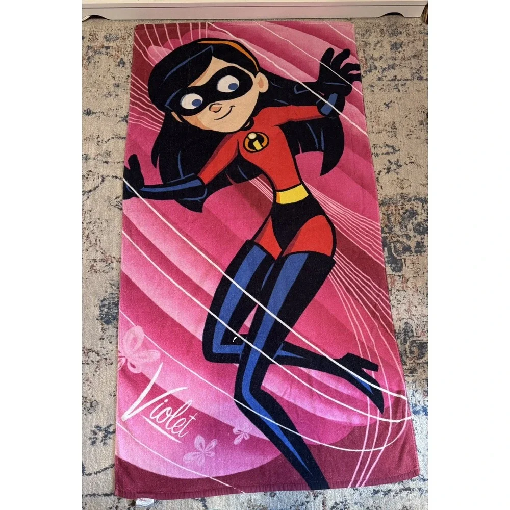Y2K Disney Store Exclusive, The Incredibles VIOLET Beach Towel  30
